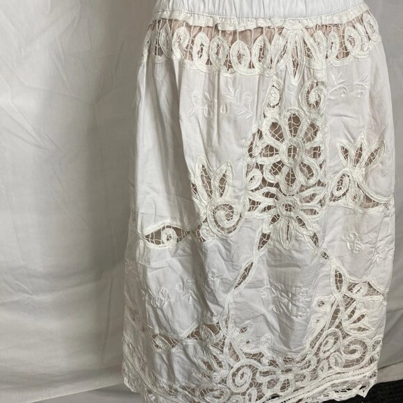 Maeve by Anthropologie Women’s Lace Inset Romantic Skirt – White – Size L - Picture 11 of 12